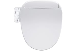 ZMJH 236D Bidet Toilet Seat, Round Smart Unlimited Warm Water, Vortex Wash, Electronic Heated, Warm Air Dryer, Rear and Front Wash, LED Light, Need Electricity, White (Round)