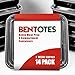 Bento Box Leak Proof Lunch Meal Prep Food Storage Containers for Kids & Adult by Bentotes | 3 Compartment BPA Free 14 Tote Pack Reusable Travel Trays Set of Portion Control Plates