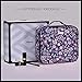 Joligrace Makeup Travel Bag Organizer for Women Cute Cosmetic Storage Train Case Portable Big Large Capacity with Adjustable Dividers for Make-Up Brush Toiletry Jewelry Purple Floral Print