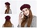 Beret Hat of French Vintage Style, Berets for Women, 2 Pack Solid color Hat 15colors, Elegant Soft Stretch Wool Cap, Lightweight Classic Boinas Winter Beanie-Black/Burgundy