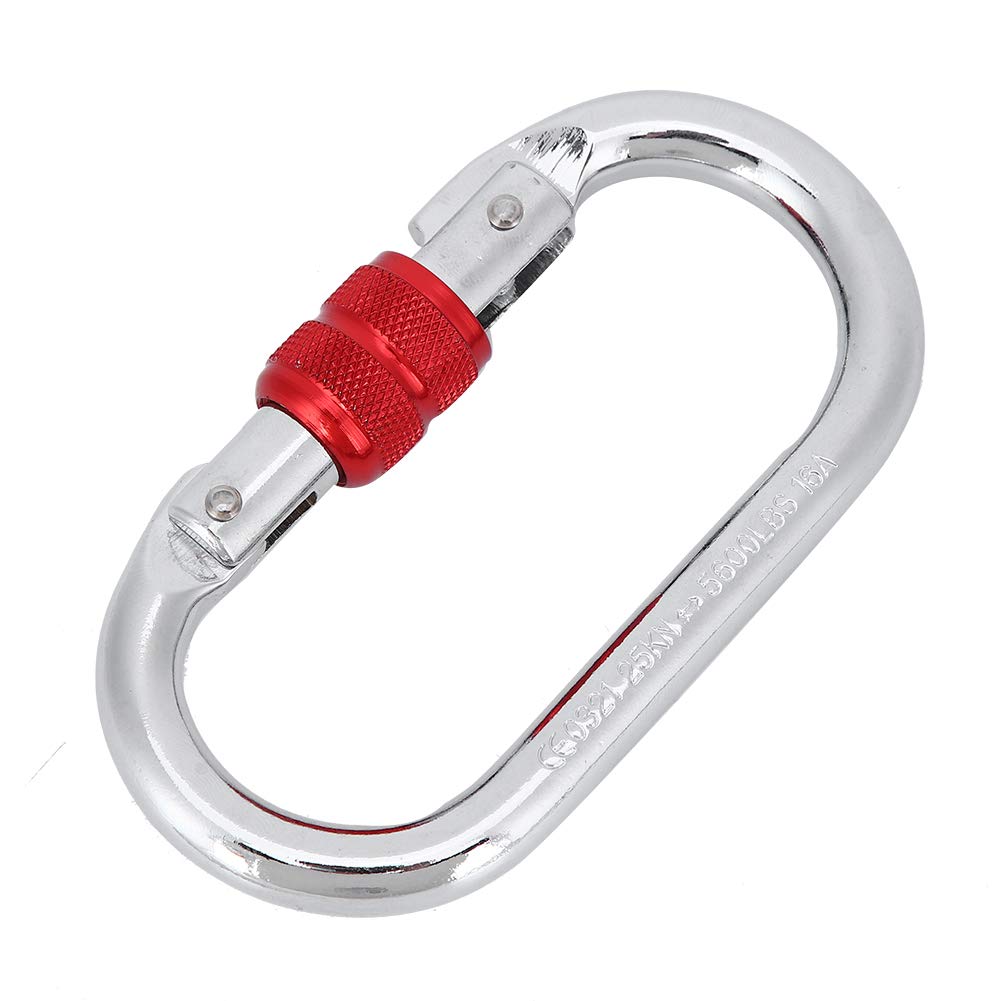 Goshyda Locking Carabiner Clip, Metal Oshape Rock Climbing Safety Lock Carabiner Buckle with 25KN High Load Bearing for Outdoor Yoga Hammock, etc