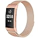 CAVN Metal Bands Compatible for Fitbit Charge 3 / Charge 3 SE Bands Women Men Small Large, Replacement Stainless Steel Accessory Watch Wrist Straps