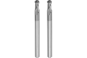 uxcell 2pcs Ball Nose End Mills CNC Router Bits, 3mm (1/8") Radius Solid Carbide AlTiN Coated 2 Flutes HRC45 6mm (1/4") Diame