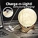 AVVS Lunar Moon Lamp - 3D Printed Night Light For Kinds - Touch Control USB Charging Led Nursery Nightlight With Wooden Stand (5.9in)