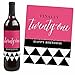 Finally 21 - Girl - Birthday Gift For Women - Wine Bottle Label Stickers - Set of 4