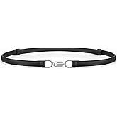 WHIPPY Women Skinny Leather Belt Adjustable Thin Waist Belt for Dress Pants Jeans