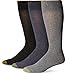 Gold Toe Men's Flat Knit Extended Size Crew Socks (Pack of 3)