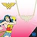 DC Comics Wonder Woman Jewelry for Women, Yellow Gold Plated Crystal Logo Pendant Necklace, 18