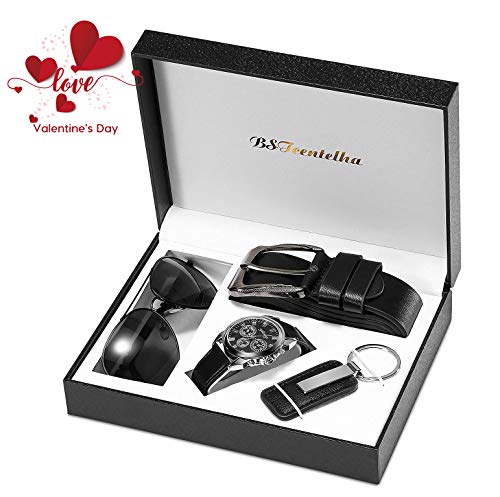 BSTcentelha Mens Watch Belt Keychain Sunglasses Gift Set Valentine's Day present gift