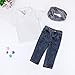 Rorychen Little Boys Stylish 3pcs Clothing Outfits:Solid Shirt+Scarf+Jeans(2-8T)