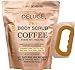 Deluge Coffee Scrub for Cellulite and Stretch Marks, Body Exfoliant and Hydrating Cellulite Treatment with Shea Butter, Coconut Oil and Dead Sea Salt Firms, Tones and Moisturizes Skin (10 oz)