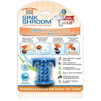 SinkShroom The Revolutionary Sink Drain Protector Hair Catcher/Strainer/Snare, Blue