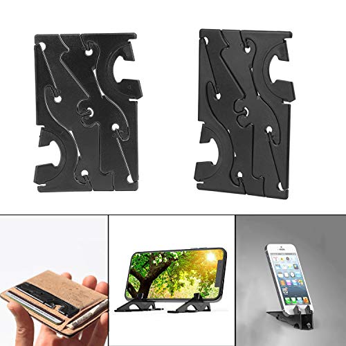 Pocket Sized Cell Phone Holder for Desk,Foldable Card Shape Mobile Phone Stand Compatible with iPhone Xs XS Max XR X 8 8+ 7 7+ SE 6s 6+ 6 5s 4 Samsung Galaxy S10 S9 S8 S7 S6 S5 S4 LG Nexus Nokia - Thumbnail 2