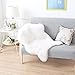OJIA Shag Area Rug Faux Fur Sheepskin Area Rug, Super Soft Chair Cover Seat Cushion for Couch, Living Room Bedroom Floor - Ivory White, 2ft x 3ft