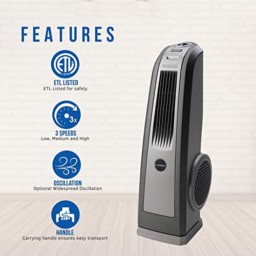 Lasko 4924 SpaceSaving HVB Oscillating High Velocity Blower Tower Fan