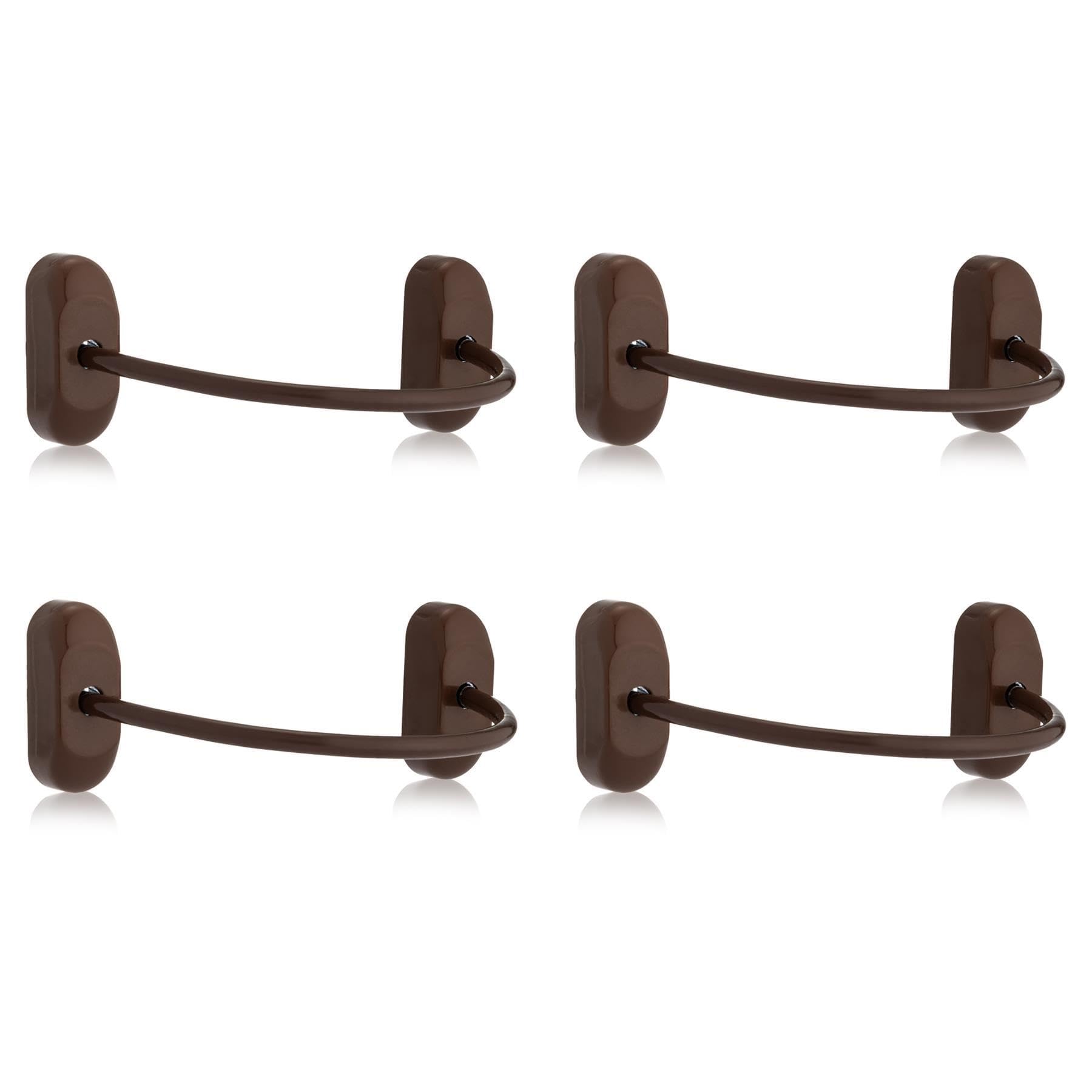 XFORT 4 Pack Viper Fixed Cable Window Restrictor in Brown, Durable Window Safety Lock for Child Safety and Window Security