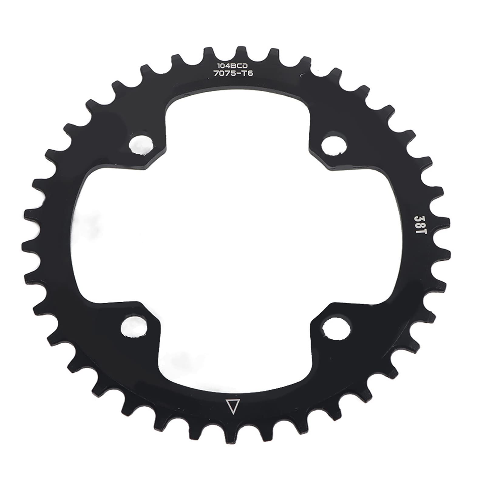 Alomejor Bike Chain Ring 32/34/36/38T BCD 104mm Steel Single Crank Chain Ring Repair Parts for Mountain Bike (38T-Black)