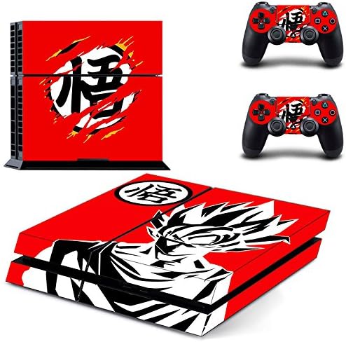 PowerRider Dragon Ball Game Console Skin for Sony PlayStation 4 Console and 2pcs Decals for PS4 Dualshock Controller