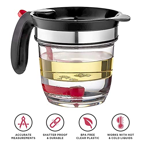 Wecker Fat Separator with Bottom Release Gravy Separator Jug