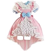 miccostumes Women's Costume Anime Doll Cosplay Cute Lolita Set Ruffle Polka Dot Dress with Apron and Headpiece