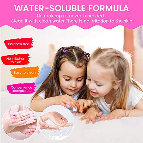 SHANNA Kids Makeup Kit for Girl, 12 Pcs Realistic Washable Non Toxic Pretend Makeup for Kids Girls Toddler 3 4 5 6 7 8 Year Old - Play Makeup for Little Girls