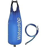 Waterdrop Gravity Water Bag for Camping, Travel, Backpacking, Hiking and Emergency, Compatible with Water Filter Straw, Flex Foldable, 1.5 Gal Bag