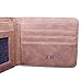 ZH Men's Canvas Leather Wallet Small Bifold Card Holder Billfold with ID Window (Black-M)