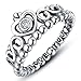Allencoco 925 Sterling Silver Crown Shape Cubic Zirconia Bead Stackable My Princess Tiara Rings Size 5