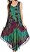 Sakkas EULA Boho Sleeveless Tie Dye Long Tank Caftan Sundress/Beach Cover Up