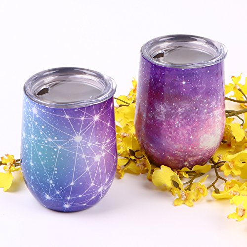 12 oz Insulated Stemless Glass,Stemless Wine Glass,Wine Tumbler, Exclusive for Home, Office,Perfect for Wine,Coffee, Drinks,Champagne,Cocktails