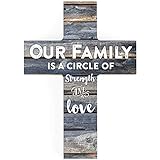 P. Graham Dunn Our Family is a Circle of Strength and Love Rustic 7 x 5 Wood Wall Art Cross Plaque