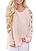 Salimdy Women's Hollow Cut Out Long Sleeve Cold Shoulder Loose Pullover Knit Sweater