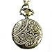 YouYouPifa Bronze Exquisite Peach Petals Carved Hollow Small Pocket Watch