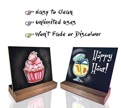 5 x 6 inch mini Chalkboard Set of 5 tabletop vintage rustic style removable with wooden base â€¦
