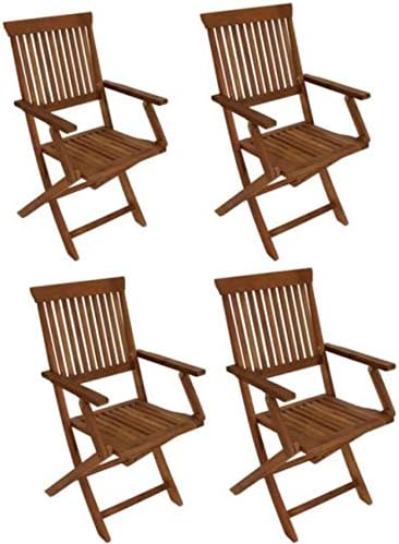 Amazon De 4 X Gartenstuhl Gartenstuhle Akazie Gartenmobel Holz Stuhl Klappstuhl Fsc Geolt Neu 98435 Gartenmöbel Holz Stuhl