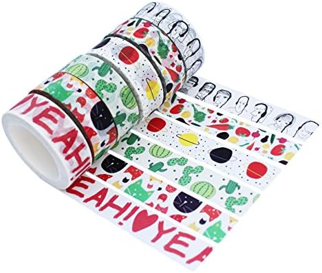 Unique Design QUINCHI Washi Tape, Set of 6 High Quality Rolls Use Your Imagination for: Scrapbooking, Arts&amp;Crafts, Giving Things a Personal Touch, Packaging, Office Supplies, DIY Decoration, Styling