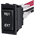 APIELE Momentary Switch Polarity Reverse 4 Pin (ON) Off (ON) RV Power Jack DPDT Rocker Switch,20A 12VDC auto Control Reset Toggle with Pre-Wires
