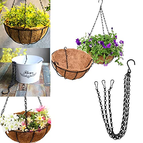 Hanging Basket Chains 3 Leads 6 Pack, 22 Inches Flower Pot Chain Hooks