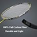 Senston 100% Full Carbon Fiber Badminton Racket Set 2 Graphite Badminton Racquet with Racket Cover and overgrips