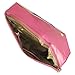 b.m.c BMC Fashionably Chic Hot Pink Faux Leather Gold Metal Accent Envelope Style Statement Clutch