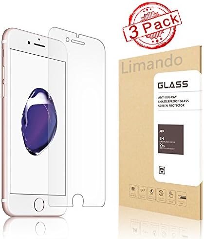 Apple iPhone 7 Plus Tempered Glass Screen Protector,Limando 9H Hardness, Anti-Scratch, Anti-Fingerprint, Bubble Free Screen Protector for Apple iPhone 7 Plus [3-Pack]
