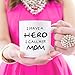 MAUAG Coffee Mug, Ceramic Hero Mom Mug, Funny Best Mother's Day and Birthday Gift, 14 fl oz, White