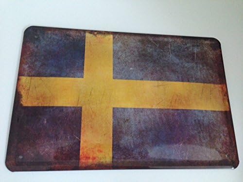 UKTT Blechschild Länder Fahne National Flagge Schweden Sweden 20x30 cm Deko Retro-Look 13