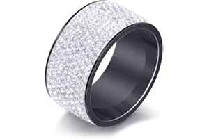 Xusamss Fashion Stainless Steel Ice Out Crystal Ring