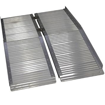 Grafner Alu Auffahrrampe für Rollstühle klappbar bis zu 272 Kg Rollstuhlrampe Auffahrrampe Ramoe