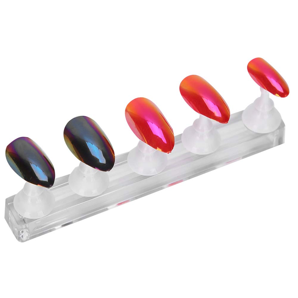 Magnetic Nail Display Stand Tip Practice Holder Acrylic Fingernail DIY Training Finger Practice Display for False Nail Tip Manicure Tool Home Salon Use