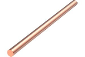 KWOKWEI 1PCS Pure Copper Round Rod, 1/2"(12mm) Dia Rod Solid Copper Bar, 10"(250mm) Length Bare Copper Metal Rod, Copper Rod Lathe Bar Stock for Metal Crafts