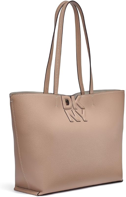 Nicole Tote para mujer 100% poliuretano, cappucino y gris claro, Cappucino and Light Taupe, large
