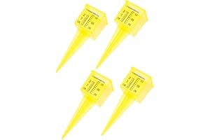 Operitacx 4pcs Rain Gauge Outdoor, Plastic Rain Gauges for Yard with Stake, Easy to Read Water Gauge for Rain Garden Lawn