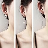 A&C Fashion Korean Version Alloy Bead Chain Earrings for Women. Unique Handmade Dangle Jewelry for Girl. (Silver Color)